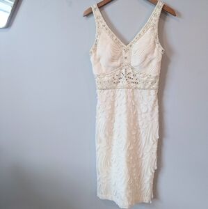 Sue Wong Beaded Sheath Wedding Dress V-Neck Sleeveless